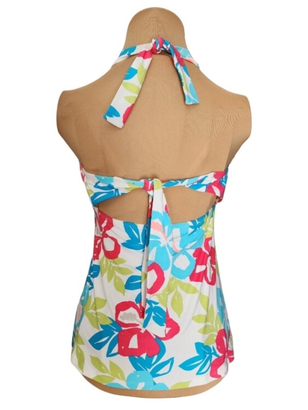 Beach House NWOT Floral Halter Tankini Swim Top Size 8 Tropical Resort - Picture 2 of 3